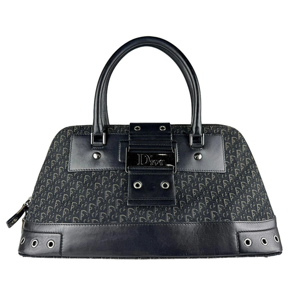 Christian Dior Street Chic top handle bag John Galliano Canvas Leather Black
